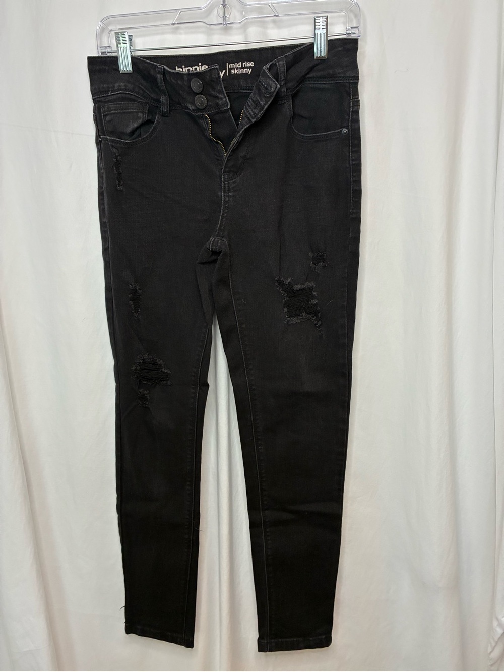 hippie laundry Black Distressed Mid-Rise Skinny Jeans